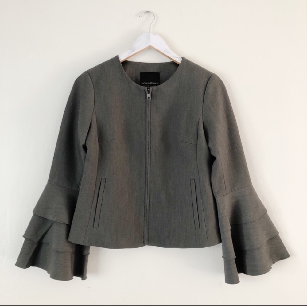 Banana Republic ruffle sleeve blazer